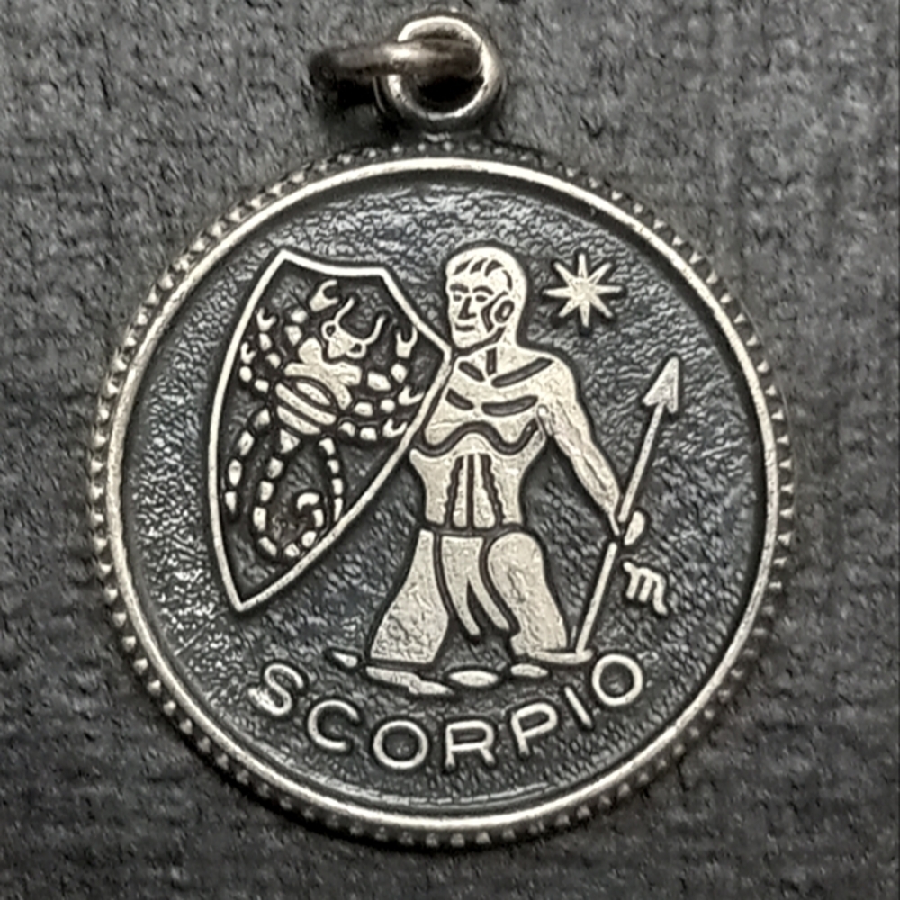 Vintage Sterling Silver Zodiac "Scorpio" Pendant